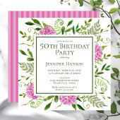 Invitation 50e anniversaire Pink Hydrangeas