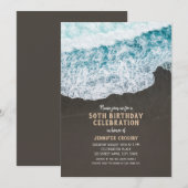 Invitation 50e Anniversaire Plage Vague Océan Cool Nautique (Devant / Derrière)