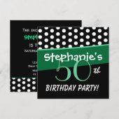Invitation 50e anniversaire Pois Modèle moderne (Devant / Derrière)