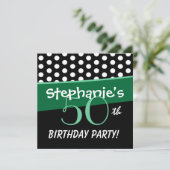 Invitation 50e anniversaire Pois Modèle moderne (Debout devant)