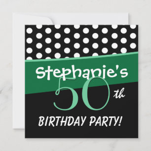 Invitation 50e anniversaire Pois Modèle moderne