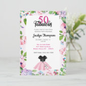 Invitation 50e anniversaire Poodle Jupe-Fabuleux les années 5 (Debout devant)