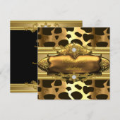 Invitation 50e anniversaire Poster de animal Gold (Devant / Derrière)