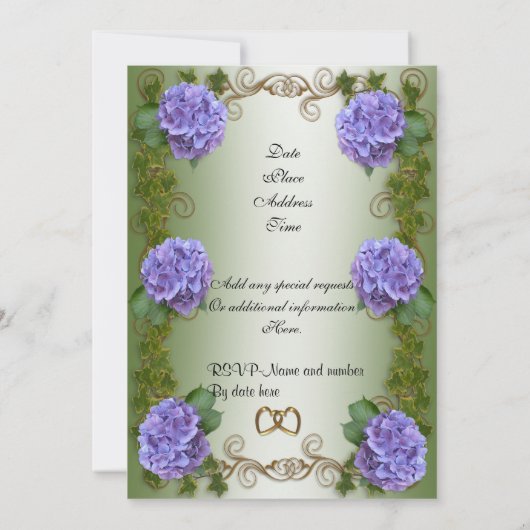 Invitation "50e anniversaire" pour les parents, hydrangea flo (Dos)
