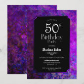 Invitation 50e anniversaire Purple and Black Party (Devant / Derrière)