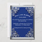 Invitation 50e anniversaire Regal Argent et Bleu (Dos)