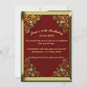 Invitation 50e anniversaire Regal Gold Red Greeting ou (Dos)