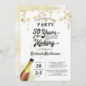 Invitation 50e anniversaire Rétro 50 ans en préparation Noir (Devant / Derrière)