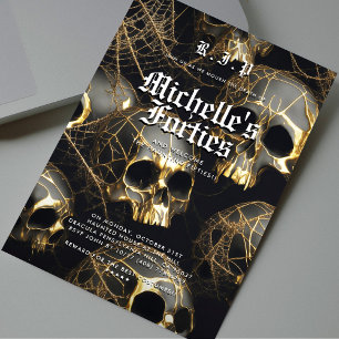 Invitation 50e anniversaire RIP Quarties Black Gold Crâne mod