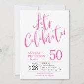 Invitation 50e Anniversaire Rose Célébrons (Devant)