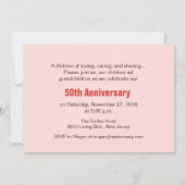 Invitation 50e anniversaire, Rose de piano (Dos)