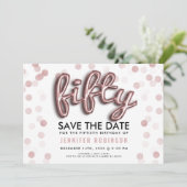 Invitation 50e anniversaire Rose Parties scintillant de ballo (Debout devant)