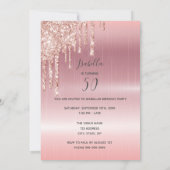Invitation 50e anniversaire rose robe d'or parties scintillan (Dos)