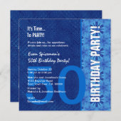 Invitation 50e anniversaire Royal Blue moderne V10 (Devant / Derrière)