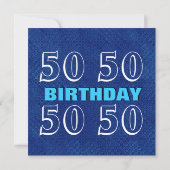 Invitation 50e anniversaire Royal Blue moderne V10 (Dos)