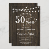 Invitation 50e anniversaire - Rustic Wood Motif (Devant / Derrière)