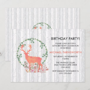 Invitation 50e Anniversaire Rustique Aquarelle numérique Renn