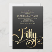 Invitation 50e anniversaire Script moderne (Devant)
