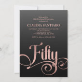 Invitation 50e anniversaire Script moderne (Devant)
