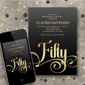 Invitation 50e anniversaire Script moderne