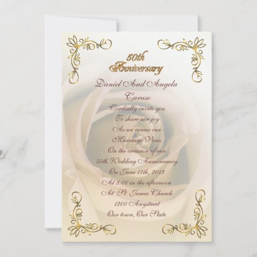 Invitation 50e anniversaire Sepia rose (Devant)