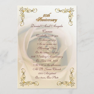 Invitation 50e anniversaire Sepia rose