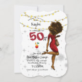 Invitation 50e anniversaire soirée Cocktail de Glass Girl Inv (Devant)