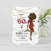 Invitation 50e anniversaire soirée Cocktail de Glass Girl Inv (Debout devant)