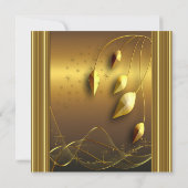 Invitation 50e Anniversaire Soirée Elégant Or Noir (Dos)