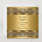 Invitation 50e Anniversaire Soirée Elégante Gold Black Leopar (Dos)
