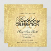 Invitation 50e Anniversaire Soirée Gold Foil Look Confetti St (Devant / Derrière)