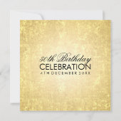 Invitation 50e Anniversaire Soirée Gold Foil Look Confetti St (Dos)