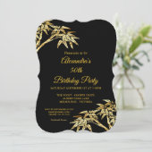 Invitation 50e Anniversaire Soirée Gold Golden Bambou Noir (Debout devant)