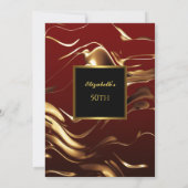 Invitation 50e Anniversaire Soirée Gold Noir Bourgogne Abstra (Dos)