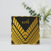 Invitation 50e anniversaire Soirée Or Noir or 1 (Debout devant)