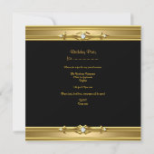 Invitation 50e Anniversaire Soirée Rose Or Black Diamond (Dos)