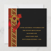 Invitation 50e Anniversaire Soirée Rouge Coeur d'Or Bijou 2 (Dos)