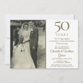 Invitation 50e Anniversaire Souvenirs Confetti Mariage Photo (Devant)