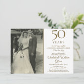 Invitation 50e Anniversaire Souvenirs Confetti Mariage Photo (Debout devant)