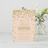 Invitation 50e anniversaire surprenant Gold Blush Pink (Debout devant)