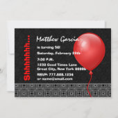Invitation 50e Anniversaire Surprise Balloon rouge noir Y327 (Dos)