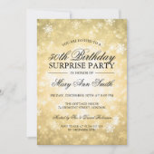 Invitation 50e Anniversaire Surprise Gold Winter Wonderland (Devant)