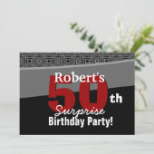 Invitation 50e anniversaire surprise Noir Blanc Rouge W1920 (Debout devant)