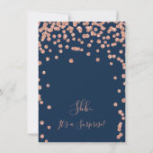 Invitation 50e Anniversaire Surprise Rose Gold Navy Bleu (Dos)