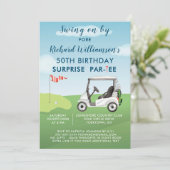 Invitation 50e Anniversaire Surprise Thème de golf masculin (Debout devant)