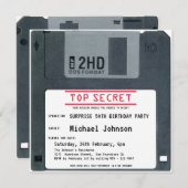 Invitation 50e Anniversaire Surprise Top Secret Retro 80s Dis (Devant / Derrière)