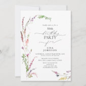 Invitation 50e anniversaire tendance Fleur sauvage élégant Fl (Devant)