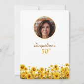 Invitation 50e anniversaire Tournesol Rustique photo florale (Dos)