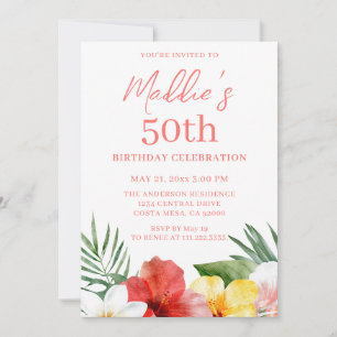 Invitation 50e anniversaire tropical