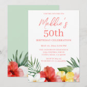 Invitation 50e anniversaire tropical (Devant / Derrière)